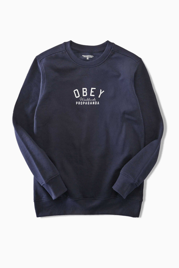 Elo Polo Republica Men's Obey Printed Long Sleeve Sweat Shirt Navy