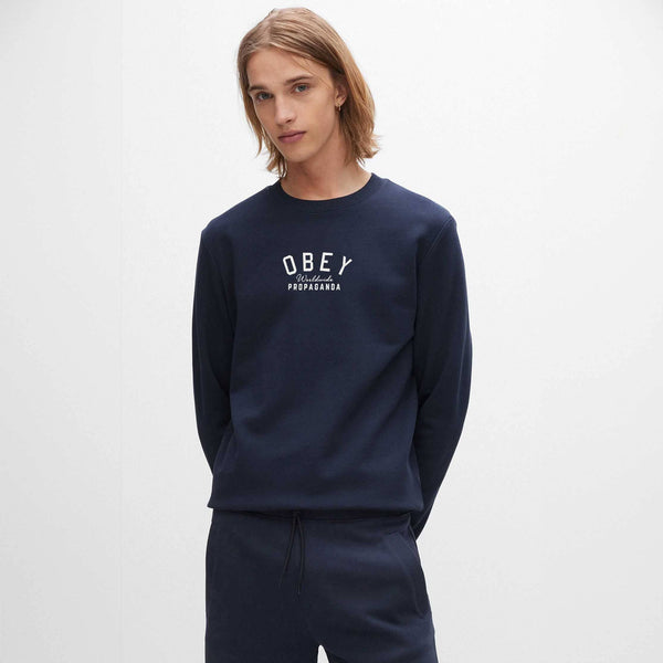 elo Polo Republica Men's Obey Printed Long Sleeve Sweat Shirt Navy