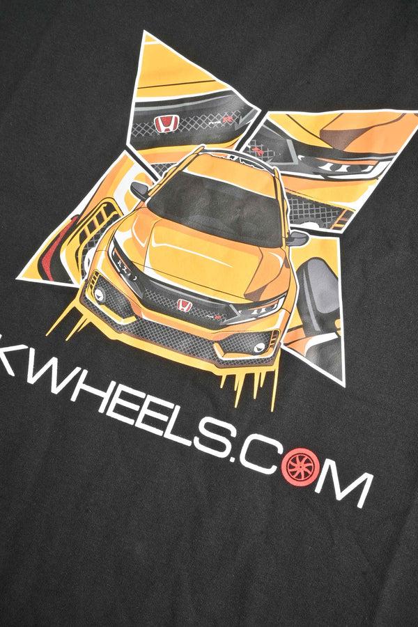Elo Polo Republica Men's PakWheels Civic TYP R Printed Short Sleeve Tee Shirt Black