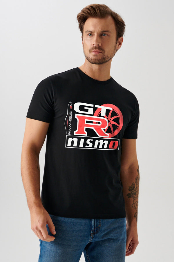 Elo Polo Republica Men's PakWheels GTR NISMO Printed Short Sleeve Tee Shirt Black
