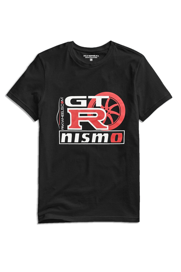 Elo Polo Republica Men's PakWheels GTR NISMO Printed Short Sleeve Tee Shirt Black