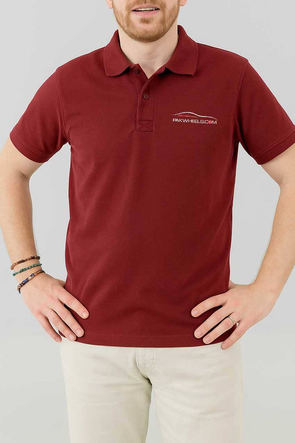elo Polo Republica Men's PakWheels Hatch Life Printed Short Sleeve Polo Shirt Maroon