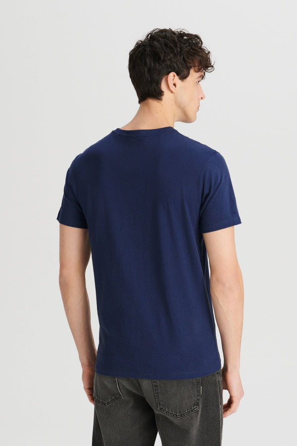 Elo Polo Republica Men's PakWheels RX7 Printed Short Sleeve Tee Shirt Navy