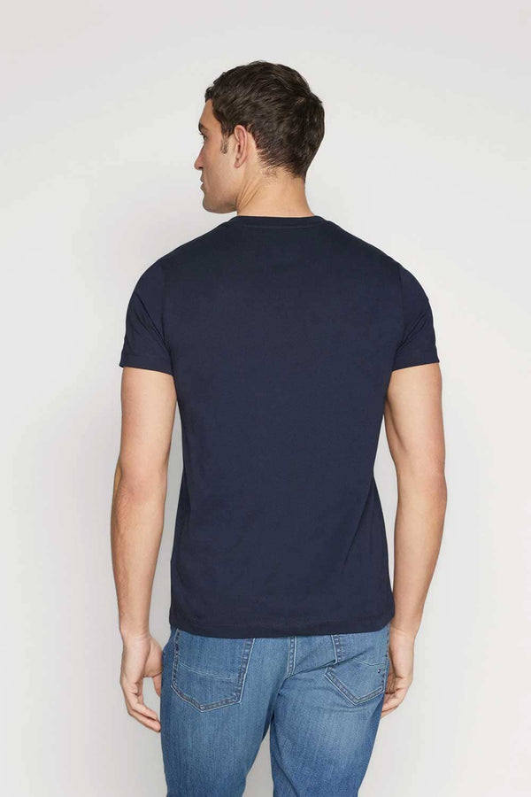 Elo Polo Republica Men's PakWheels Sky Line Printed Short Sleeve Tee Shirt Navy