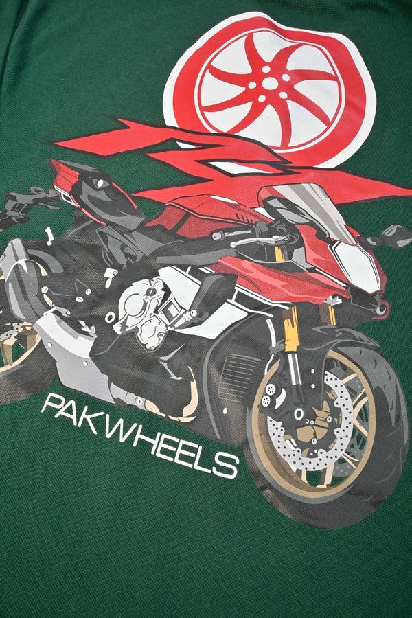 Elo Polo Republica Men's PakWheels YZF Printed Short Sleeve Polo Shirt Bottle Green