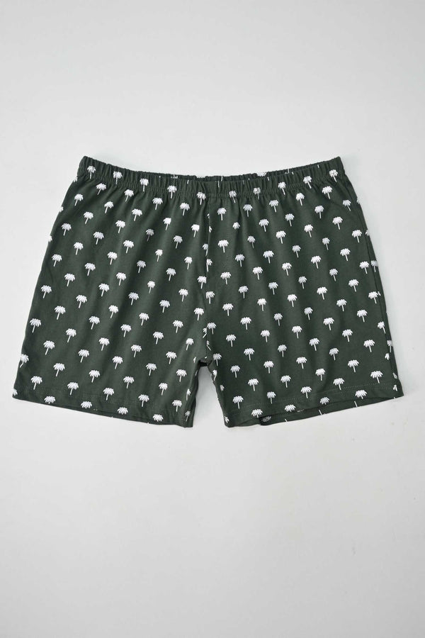Elo Polo Republica Men's Palm Tree Printed Boxer Shorts Bottle Green