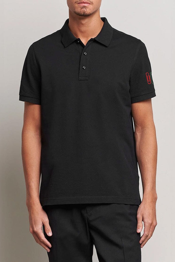 elo Polo Republica Men's Paper Clips Embroidered Polo Shirt Black