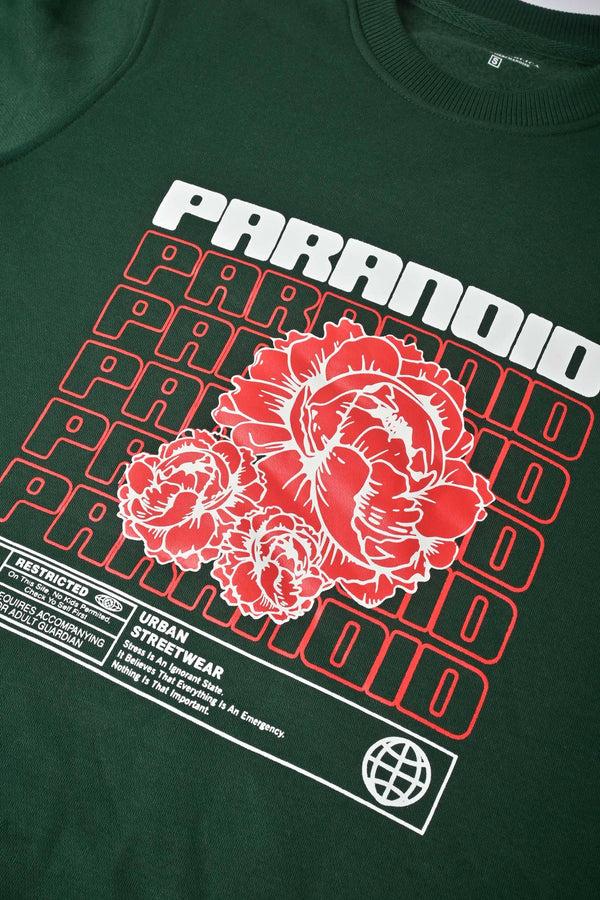 Elo Polo Republica Men's Paranoid Printed Fleece Sweat Shirt Bottle Green
