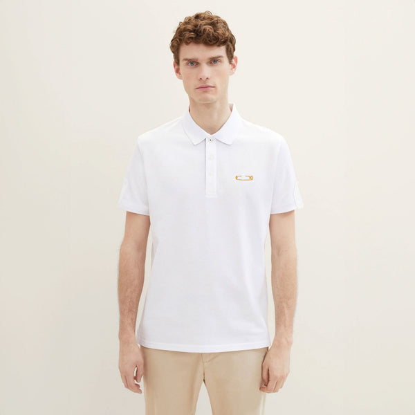elo Polo Republica Men's Pin Embroidered Polo Shirt White