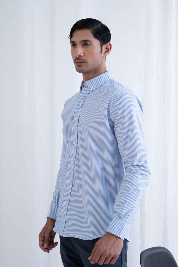 Elo Polo Republica Men's Pinstriped Casual Shirt Sky