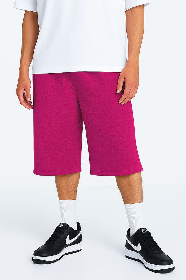 elo Polo Republica Men's Pique 3/4 Long Shorts Magenta