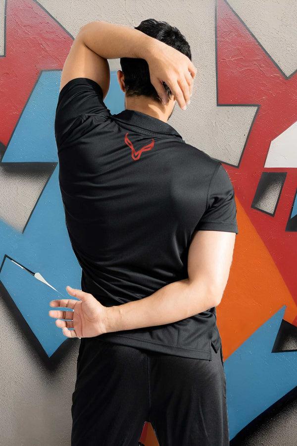 Elo Polo Republica Men's Play Great Printed Activewear Polo Shirt Black