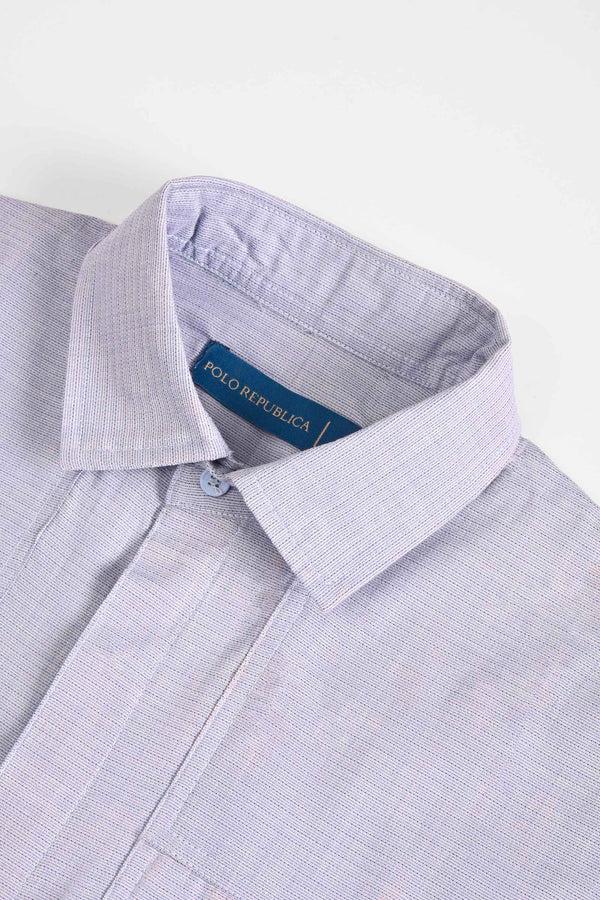 Elo Polo Republica Men's Pocketless Flap Casual Shirt Sky