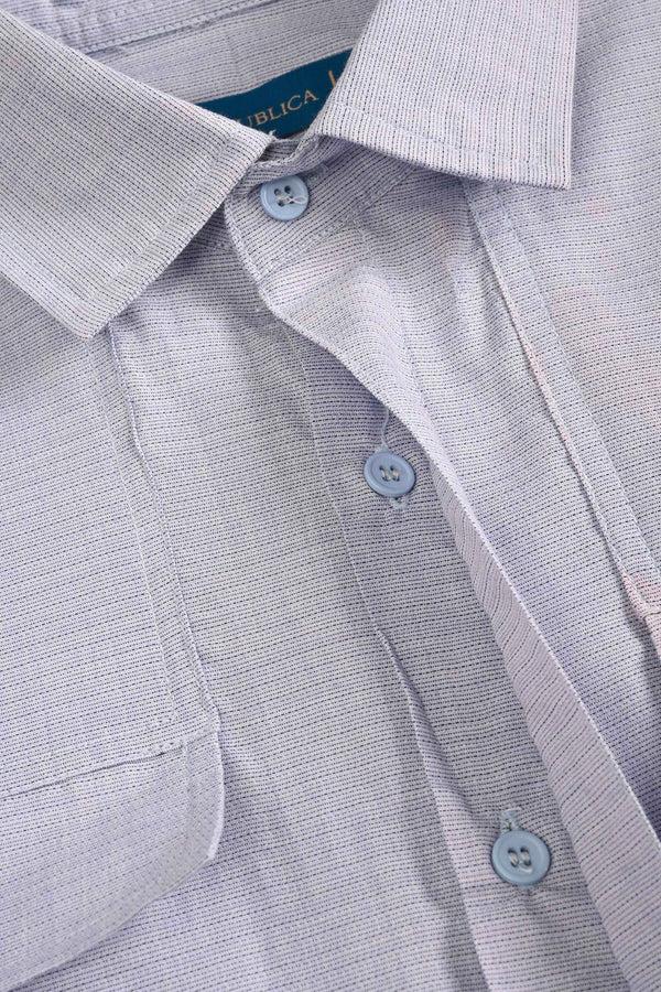 Elo Polo Republica Men's Pocketless Flap Casual Shirt Sky