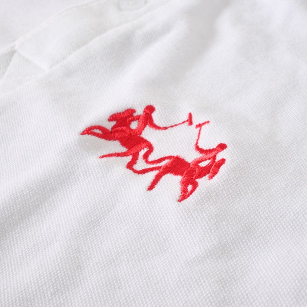 Elo Polo Republica Men's Polo Crest & 8 Embroidered Short Sleeve Polo Shirt White