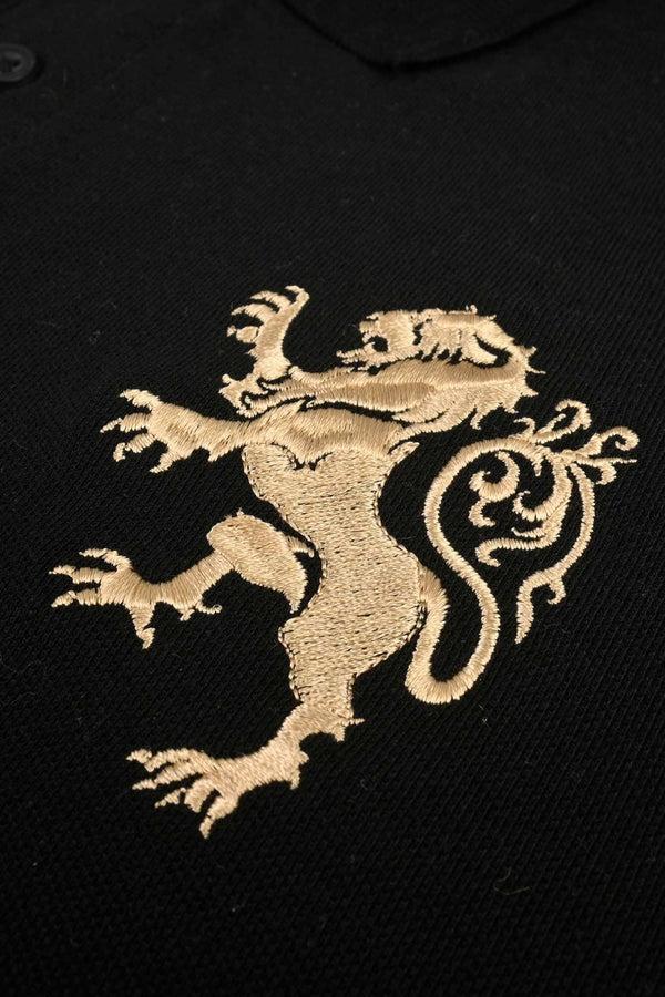 Elo Polo Republica Men's Polo & Lion Embroidered Short Sleeve Polo Shirt Black
