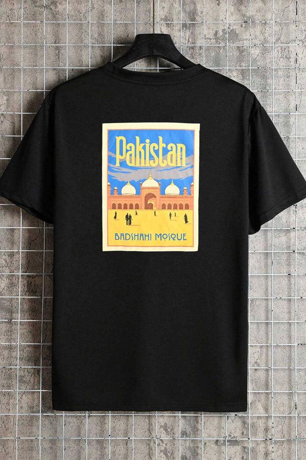 Elo Polo Republica Men's Polo Pakistan Printed Crew Neck Tee Shirt Black