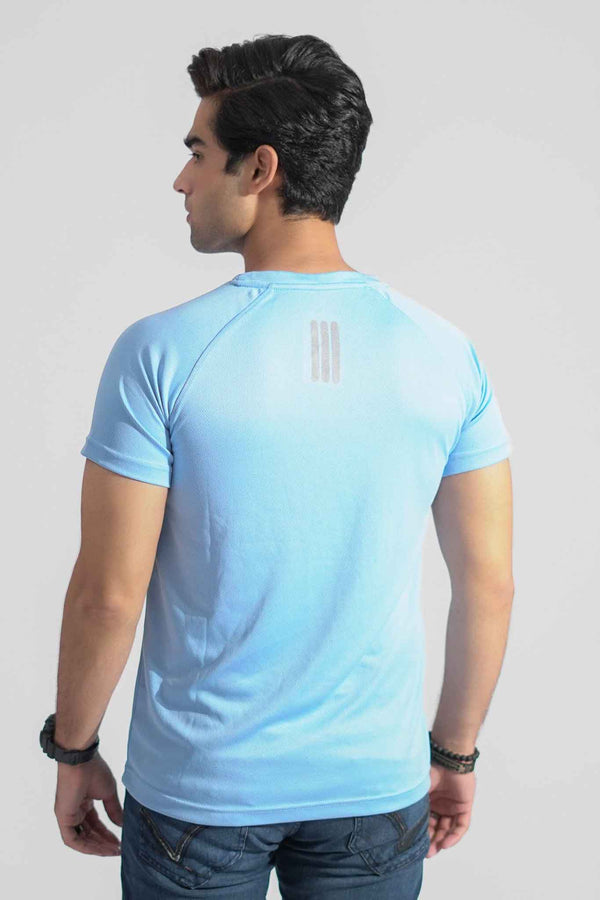 Elo Polo Republica Men's Polo Pony & Back Stripes Activewear Tee Shirt Sky