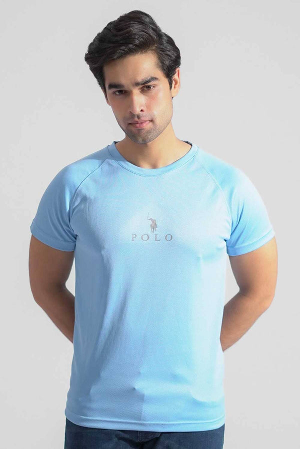 elo Polo Republica Men's Polo Pony & Back Stripes Activewear Tee Shirt Sky