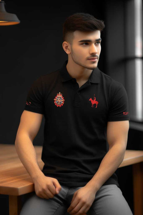 Elo Polo Republica Men's Polo Rider & Crest Embroidered Short Sleeve Polo Shirt Off White