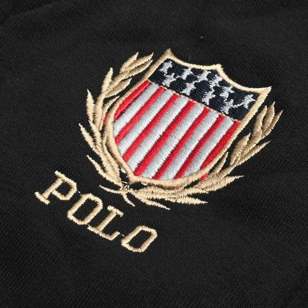 Elo Polo Republica Men's Pony And USA Embroidered Fleece Jogger Pants Black