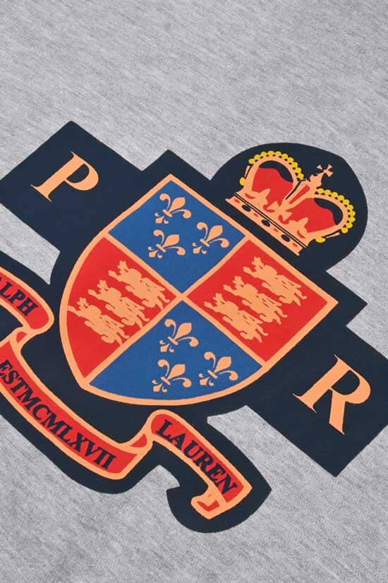 Elo Polo Republica Men's PR Crest Printed Fleece Pullover Hoodie Heather Grey