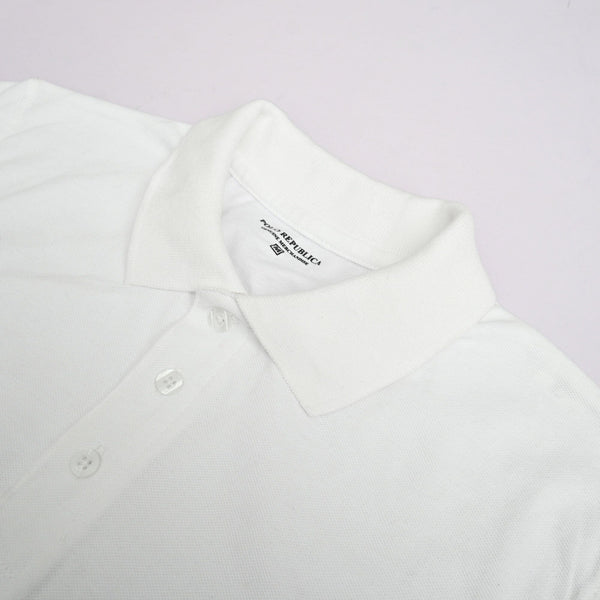 Elo Polo Republica Men's PRC & 8 Embroidered Contrast Panels Style Polo Shirt White & Black