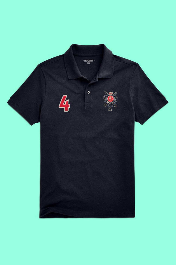 Elo Polo Republica Men's PRC Crest & 4 Embroidered Polo Shirt Navy