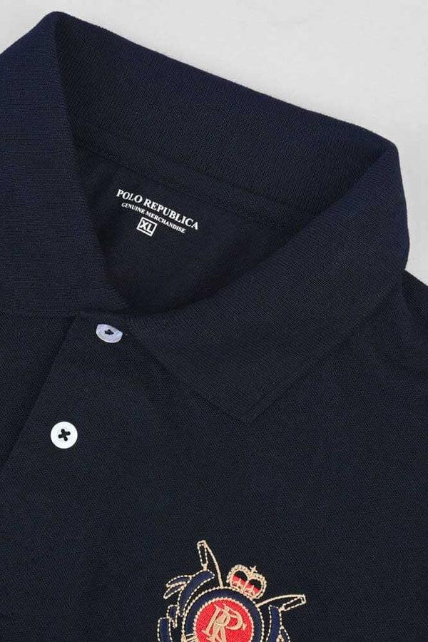 Elo Polo Republica Men's PRC Crest & 4 Embroidered Polo Shirt Navy