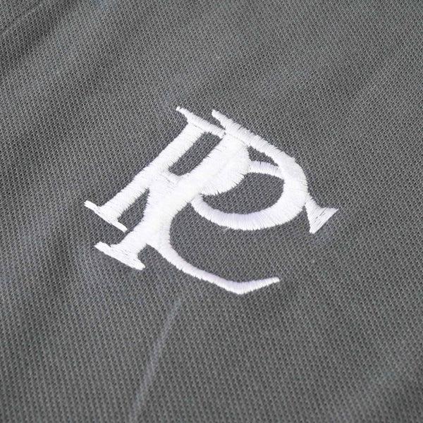 Elo Polo Republica Men's PRC England & 5 Embroidered Contrast Panels Polo Shirt Slate Grey & Black