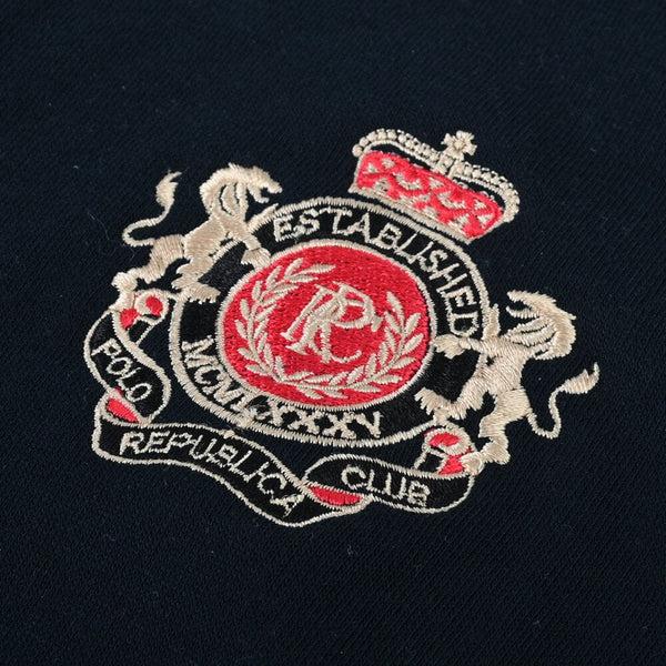 Elo Polo Republica Men's PRC Lion & Mallets Embroidered Zipper Hoodie Navy