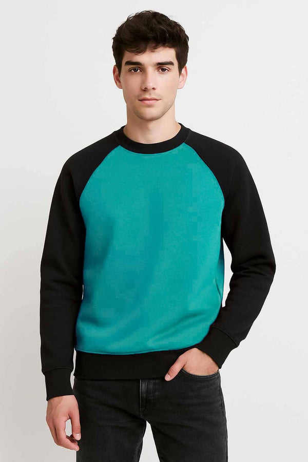 elo Polo Republica Men's Raglan Sleeve Fleece Sweat Shirt Aqua