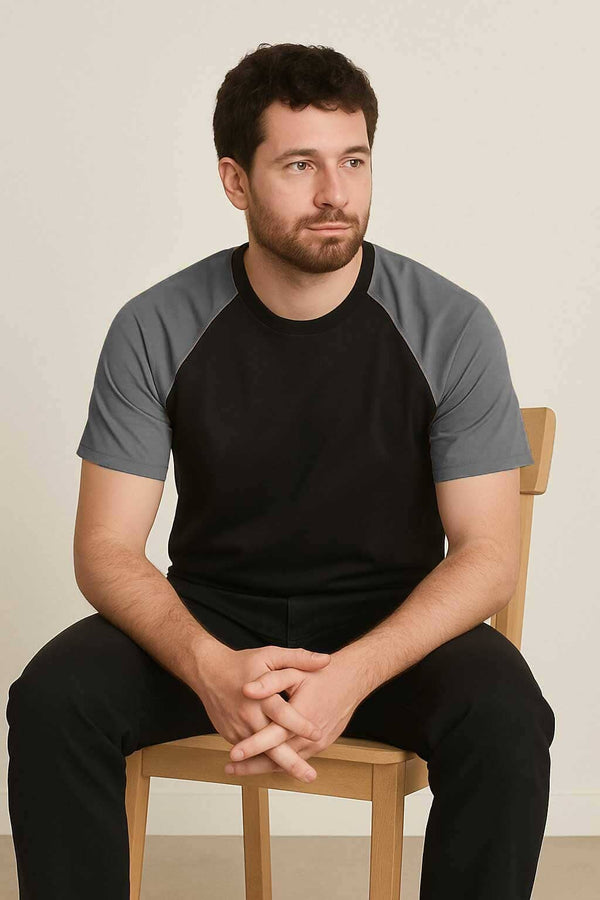 Elo Polo Republica Men's Raglan Sleeve Tee Shirt Light Navy & White