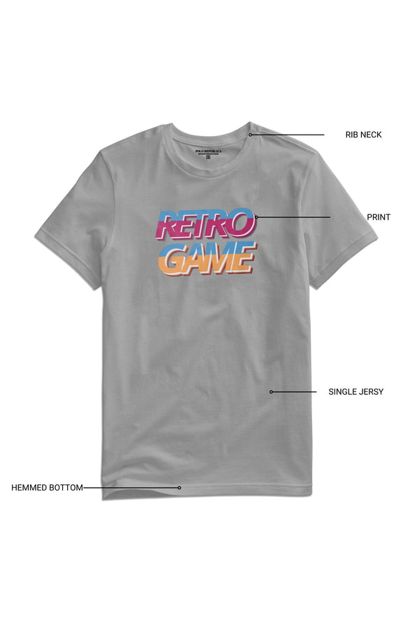 Elo Polo Republica Men's Retro Game Printed Tee Shirt Grey