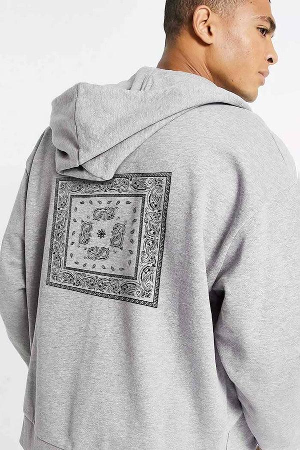 Elo Polo Republica Men's Rip Curl Printed Zipper Hoodie Heather Grey