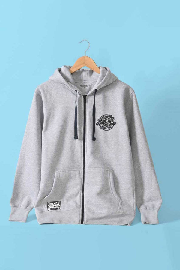 elo Polo Republica Men's Rip Curl Printed Zipper Hoodie Heather Grey