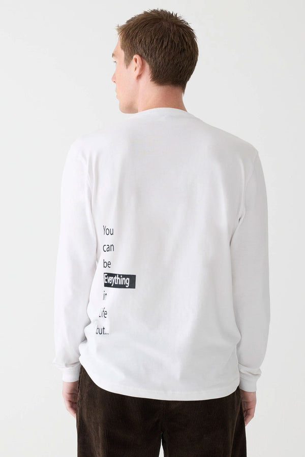 Elo Polo Republica Men's Rumi Side Zipper Long Sleeve Tee Shirt White