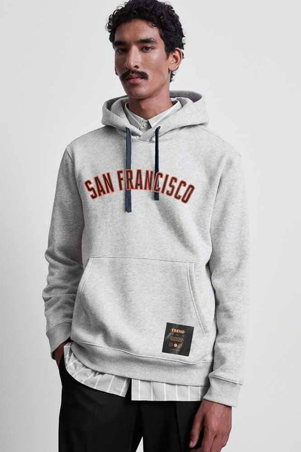 elo Polo Republica Men's San Francisco Printed Fleece Pullover Hoodie Heather Grey