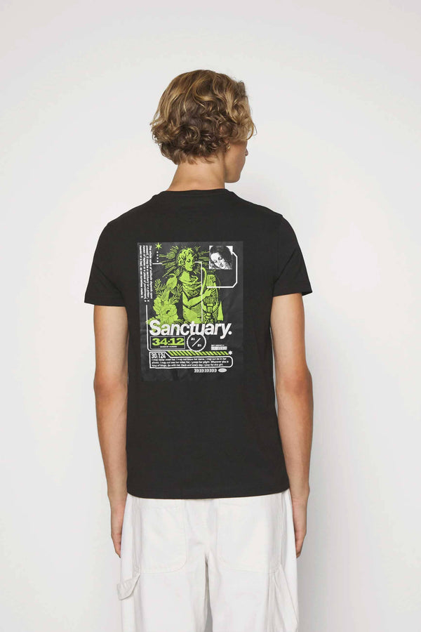 Elo Polo Republica Men's Sanctuary Brooklyn Printed Crew Neck Tee Shirt Black