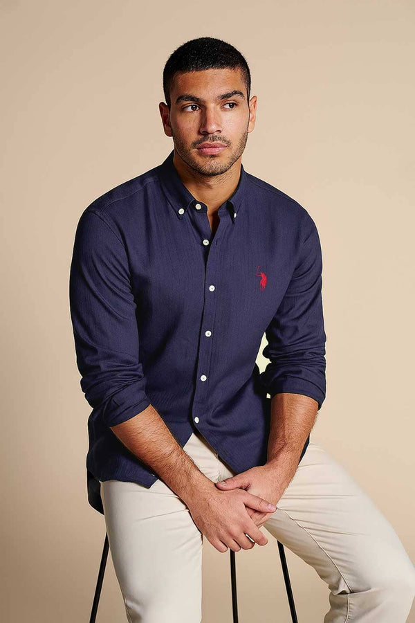 elo Polo Republica Men's Signature Pony Casual Shirt Navy