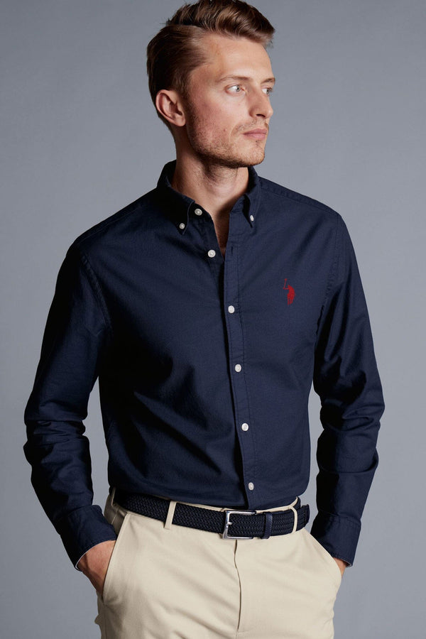 Elo Polo Republica Men's Signature Pony Embroidered Solid Casual Shirt White