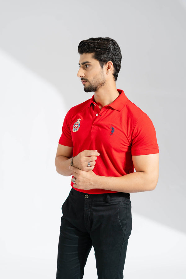 Elo Polo Republica Men's Signature Pony & Squadron Embroidered Short Sleeve Polo Shirt Red