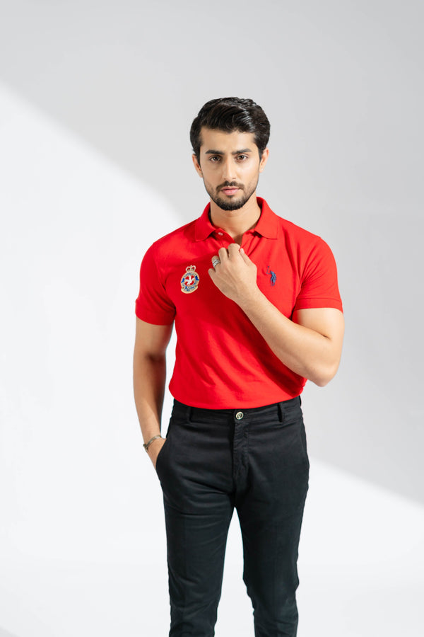 Elo Polo Republica Men's Signature Pony & Squadron Embroidered Short Sleeve Polo Shirt Red