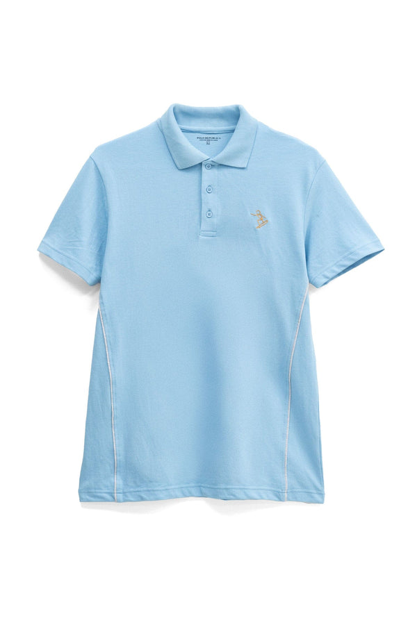 elo Polo Republica Men's Skate Embroidered Polo Shirt Sky