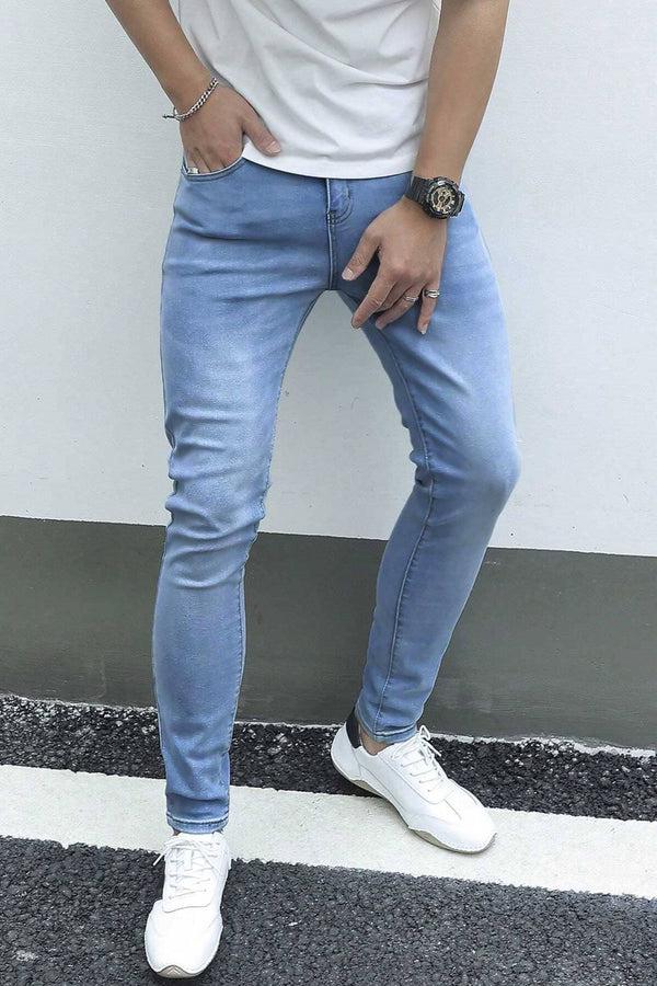 elo Polo Republica Men's Skinny Slim Fit Premium Denim Blue