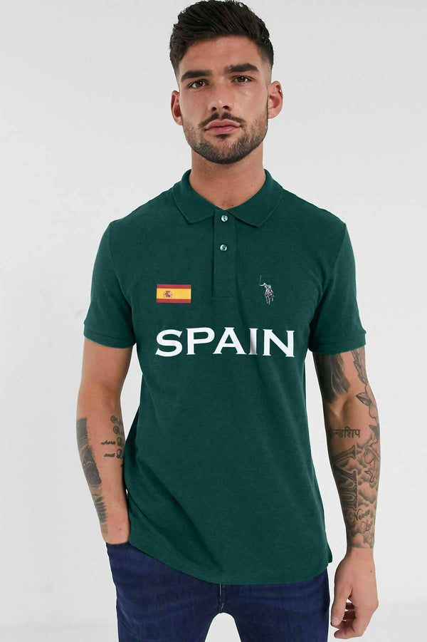 elo Polo Republica Men's Spain Polo Shirt Bottle Green