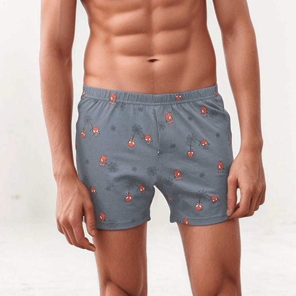 elo Polo Republica Men's Spiderman Printed Boxer Shorts Slate Grey