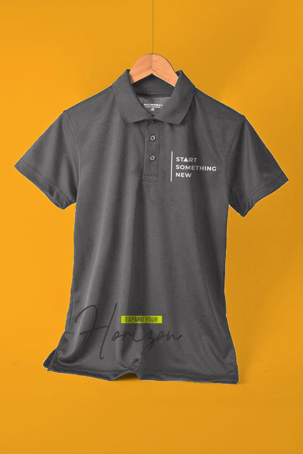 Elo Polo Republica Men's Start Something New Printed Activewear Polo Shirt Graphite