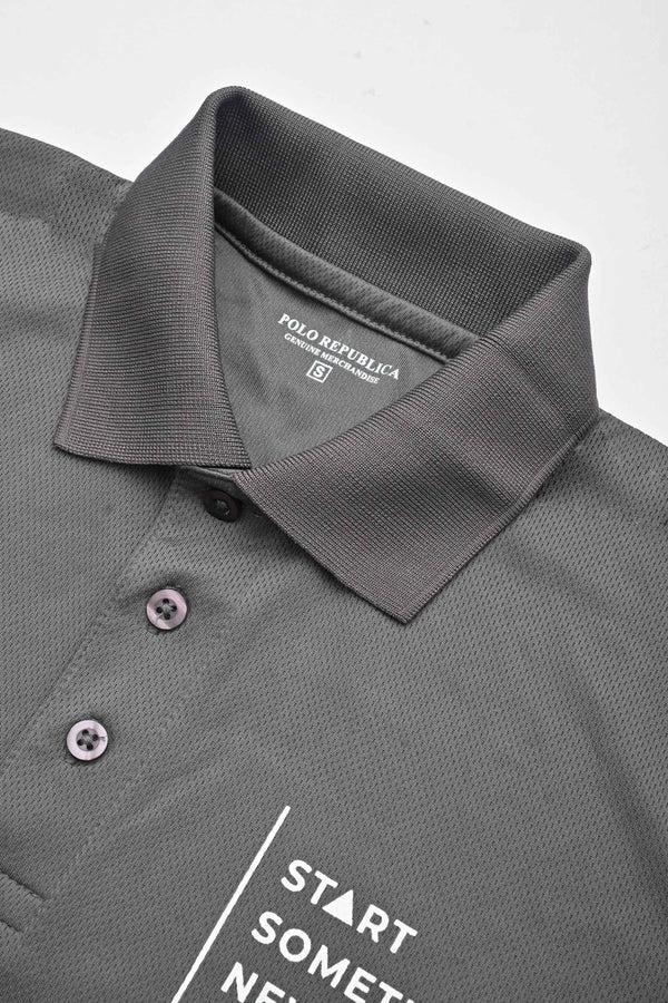 Elo Polo Republica Men's Start Something New Printed Activewear Polo Shirt Graphite