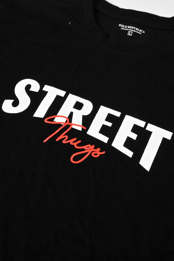Elo Polo Republica Men's Street Printed Crew Neck Tee Shirt Black